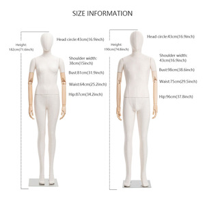 Di alta qualità femminile/maschio corpo completo manichino in fibra di vetro bianco manichino Torso con testa vestito adulto forma modello di visualizzazione per negozio - Product Image 2