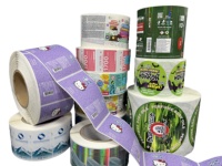 Autocollant adhésif en PET imperméable de forme personnalisée pour l'emballage alimentaire et de boissons, l'expédition, impression couleur de marque, commandes personnalisées