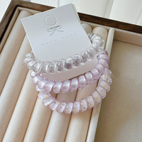 Attaches-cheveux en spirale OEM en forme de fil téléphonique, vente en gros, logo personnalisé, couleurs variées, élastiques pour queue de cheval, accessoires capillaires