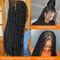 Tresses Boho Déesse Bohème Crochet Synthète Tresse Africaine Dreadlock pour Femmes Noires Tressage Extensions de Cheveux