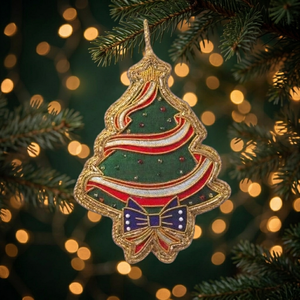 Ornements de Noël suspendus personnalisables en broderie Zari, décoratifs en pierre, taille standard, marque internationale de haute qualité - Product Image 3
