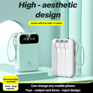 All'ingrosso 10000mAh portatile Power Bank Micro USB ingresso PVC incorporato cavo di ricarica Mini Logo stampato Mobile Power Bank disponibile - Product Image 4