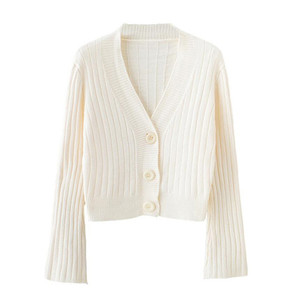 2021 <span class=keywords><strong>Cardigan</strong></span> di Autunno <span class=keywords><strong>Lungo</strong></span> Del Manicotto Del Chiarore Breve Maglione Delle Donne Ha Lavorato A Maglia di <span class=keywords><strong>Cotone</strong></span> Top Nero Bianco Delle Signore Outwear Morbido L0095 - Product Image 2