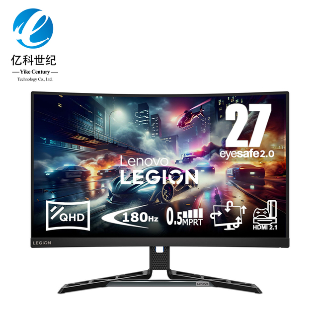 Lenovo Legion R27QC-30 27-inch Curved Gaming Esport Monitor QHD 180Hz 1ms HVA Screen HDMI+DP 90%DCI-P3 Laptop Desktop Display