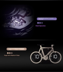 Đồng hồ lật hình xe đạp cơ khí chạm khắc thủ công, cá tính, sáng tạo, đồng hồ để bàn hình xe đạp, đồng hồ lật retro hình xe đạp - Product Image 3