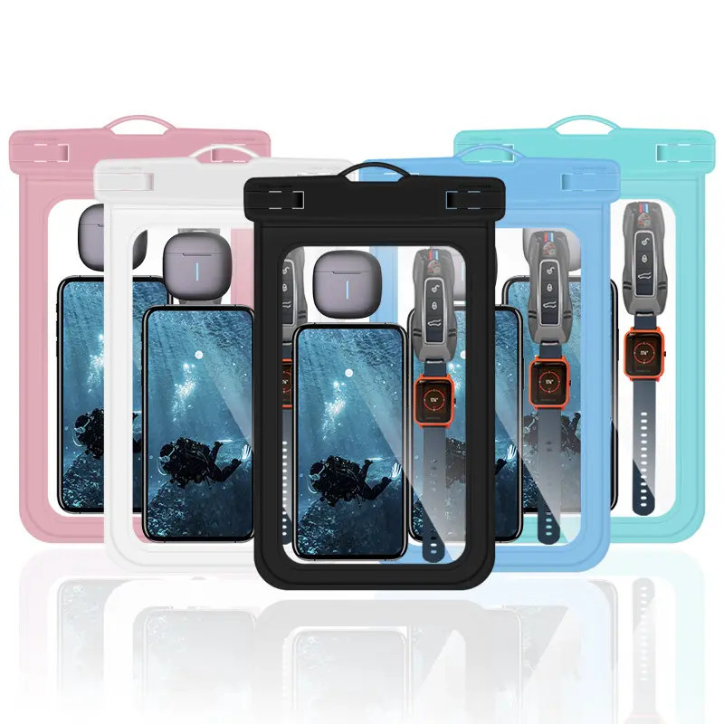 Wholesale PVC universal size underwater IPX8 water proof pouch case waterproof phone bag for mobile phone