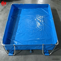 Bassin pliable carré en bâche PVC 5000 litres – Réservoir durable pour l'aquaculture commerciale et l'élevage de crevettes