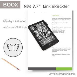 Lector Electrónico Económico con Pantalla de Tinta Electrónica de 9.7 Pulgadas, N96/N96ML BOOX, Multi-idioma (Inglés, Chino, Ruso, Hebreo), 16GB de Memoria - Product Image 1