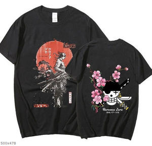 T-shirt à manches courtes en coton à imprimé de dessin animé d'anime de style américain, <span class=keywords><strong>taille</strong></span> européenne/américaine transfrontalière - Product Image 5