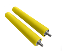 Rouleau de convoyeur à rouleaux revêtu de polyuréthane, rouleau de guidage en caoutchouc PU résistant à l'usure, roue supérieure personnalisable.