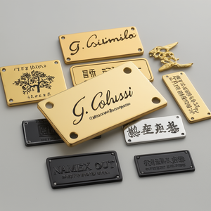 Personalizado 3D placa grabada zapatos bolsa diseño etiquetas letras <span class=keywords><strong>Metal</strong></span> nombre etiquetas bolso <span class=keywords><strong>Metal</strong></span> etiqueta marca <span class=keywords><strong>Metal</strong></span> Logo para bolsos monederos - Product Image 5