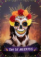 Masque de Fleur du Jour des Morts Mexicain, Masque de Squelette Fantôme, Maquillage de Fête d'Halloween, Masque Réutilisable en Mousse, Accessoire de Festival Très Vendu