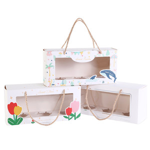 Tùy Chỉnh Trắng Cá Nhân Cupcake Hộp Nhỏ Trong Suốt <span class=keywords><strong>3</strong></span> Cupcake Hộp Quà Tặng Với Cửa Sổ - Product Image 4