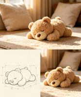 Boneka Teddy Bear Custom, Mainan Plush Lembut Isi Kapas PP, Desain Kotak Sesuai Sampel, OEM ODM, Hadiah Ulang Tahun