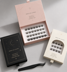 Pre Glued DIY <b>Cluster</b> <b>Lashes</b> Synthetic Hair Invisible Natural Black Band Handmade 3D Effect Reusable Waterproof Easy Apply - Product Image 1