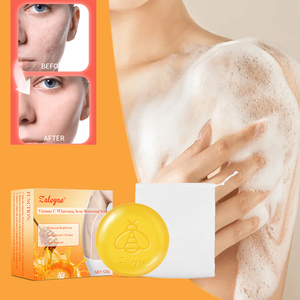 صابون زالياء الفعال لإزالة حب الشباب، صابون للوجه يمنح التوهج والنعومة، تنظيف عميق، تفتيح البشرة، صابون فيتامين سي 120 جرام - Product Image 1