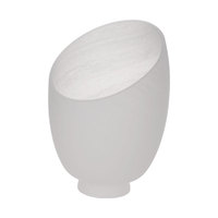 Abat-jour européen antique en forme de cloche en verre albâtre soufflé à la main oblique ouvert