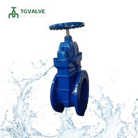 Vanne à boisseau à manivelle en fonte ductile DIN3352 F4 F5 PN16 DN100-DN350 à bride EPDM époxy bleu Vanne d'alimentation municipale