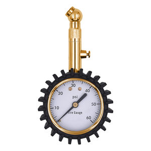 Аналоговый манометр для шин с медным корпусом и мягким защитным чехлом, поворотный на 360 градусов, функция удержания данных, 0-60 PSI - Product Image 1