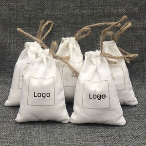 <b>Small</b> Custom Logo Cotton Drawstring Gift Bag with Rope Handle Mesh Packaging for <b>Shopping</b> Essentials - Product Image 1