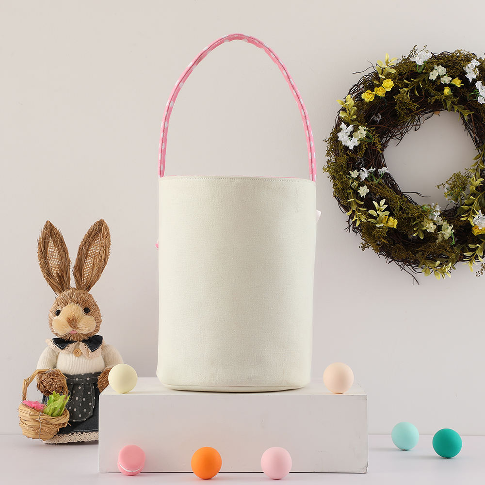 批发猎蛋复活节篮个性化圆点兔子耳朵复活节桶 - buy easter basket