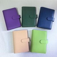 Organisateur coloré à 6 anneaux en cuir PU, classeur de budget A6, carnet de planification budgétaire, portefeuille pour l'organisation de l'argent