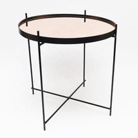 Table basse minimaliste de luxe au design moderne Table d'appoint en verre trempé avec pieds en fer miroir pour meubles de décoration de salon