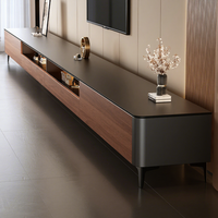 Meuble TV Moderne Durable Écologique en Bois Massif E0 avec Plateau Spacieux et Tiroirs pour Salon et Hôtel