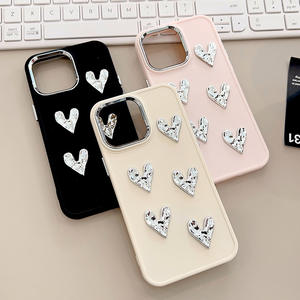 Funda para iPhone 17 con Corazón Electrochapado y Diseño Arrugado, Estilo Lujoso para Apple 16, Compatible con 11, 15 Pro Max, Sensación de Alta Gama - Product Image 2