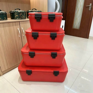 户外野营食物储存容器 10L 20L 30L 40L 矩形不锈钢食物保温器 4 件套 保温保热，适合探险野餐 - Product Image 3