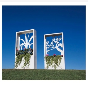Jardinière de jardin extérieure avec treillis <span class=keywords><strong>Pot</strong></span> de fleur de clôture en acier avec écran d'intimité de jardin - Product Image 3