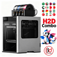 Imprimante 3D H2D combo 10W à double buse, rapide, multi-matériaux, avec outil de gravure automatique, gravure laser et dessin au stylo
