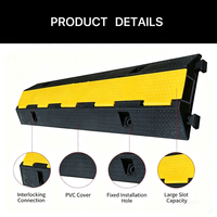 Rampe de protection de câbles en caoutchouc robuste à 2 canaux, 100*24*4.5cm, pour événements extérieurs et sécurité routière