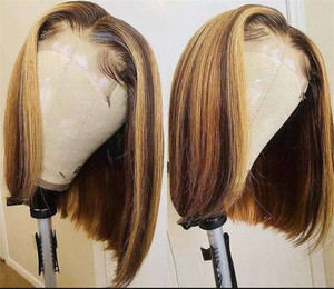 Perruque Jaune Hoặc Pixie Tóc Remy Phía Trước Tóc Giả 16 Màu Tóc Giả Cho Salon Tresse Phía Trước Cole Pour Perruque Frange Humain - Product Image 2