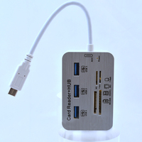 Mini HUB USB C universel 7 en 1 3.0 multifonction USB type-c avec 3 Ports lecteur de carte SD/TF HUB type-c pour Macbook/Mobile