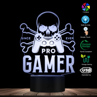 TW-560 Pro Gamer veilleuse lampe de table USB 3D LED avec conception d'os pour enfants décor d'arcade pour Diwali depuis toujours manette de jeu