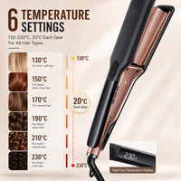 Rizador de Pelo en Oferta con Tecnología de Iones Negativos, 6 Ajustes de Temperatura, Calentamiento Rápido, Voltaje Universal para Mujeres