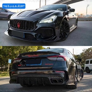 YICKU Nuovo Arrivo per <span class=keywords><strong>Maserati</strong></span> Quattroporte Upgrade Topcar Stile Wide Paraurti Anteriore Parafanghi Minigonne Laterali Kit Carrozzeria in Fibra di Carbonio - Product Image 4