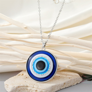 Collar con Colgante de Amuleto Nazar de Diseño Simple, Chapado en Oro de 18K, Ojo Turco Azul, Collares Religiosos de Ojo Turco para Mujeres, Hombres y Niñas - Product Image 5
