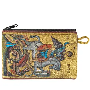 Christliche Ikonographie Saint George Designed Woven Wallet & Rosenkranz beutel