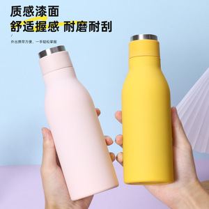 304 stainless steel insulated cup double layer vacuum portable <b>small</b> mouth <b>bottle</b> outdoor sports water cup - Product Image 1