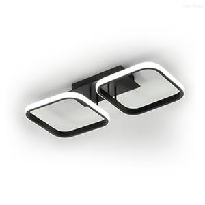 Plafonnier moderne en aluminium et acrylique LED noir et blanc avec télécommande pour salons, chambres à coucher, décoration intérieure, éclairage - Product Image 6