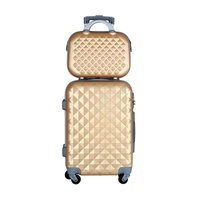 14 + 20 pouces Style moderne cabine bagages léger mignon à la mode dessin animé ABS PC chariot étanche poussette sac Spinner roulette