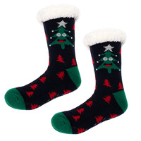 2025 hiver intérieur mi-mollet chaud floue pantoufle chaussettes antidérapant moelleux sommeil doux polaire doublé Sherpa chaussettes de noël en gros