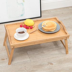 Bandeja de madera personalizada para servir comida, <span class=keywords><strong>mesa</strong></span> de cama de bambú, <span class=keywords><strong>mesa</strong></span> de desayuno con patas plegables - Product Image 5