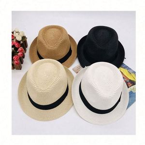 Spring and Autumn Cheap Children Kid Rock <b>Straw</b> Fedora <b>Hats</b> for Outdoor Sports - Product Image 1