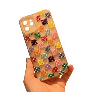เคสโทรศัพท์ทำมือประดับลูกปัดลายดอกไม้หลากสี รูปทรงสี่เหลี่ยมผืนผ้า วัสดุลูกปัดแก้ว ปักครอสติช - Product Image 1