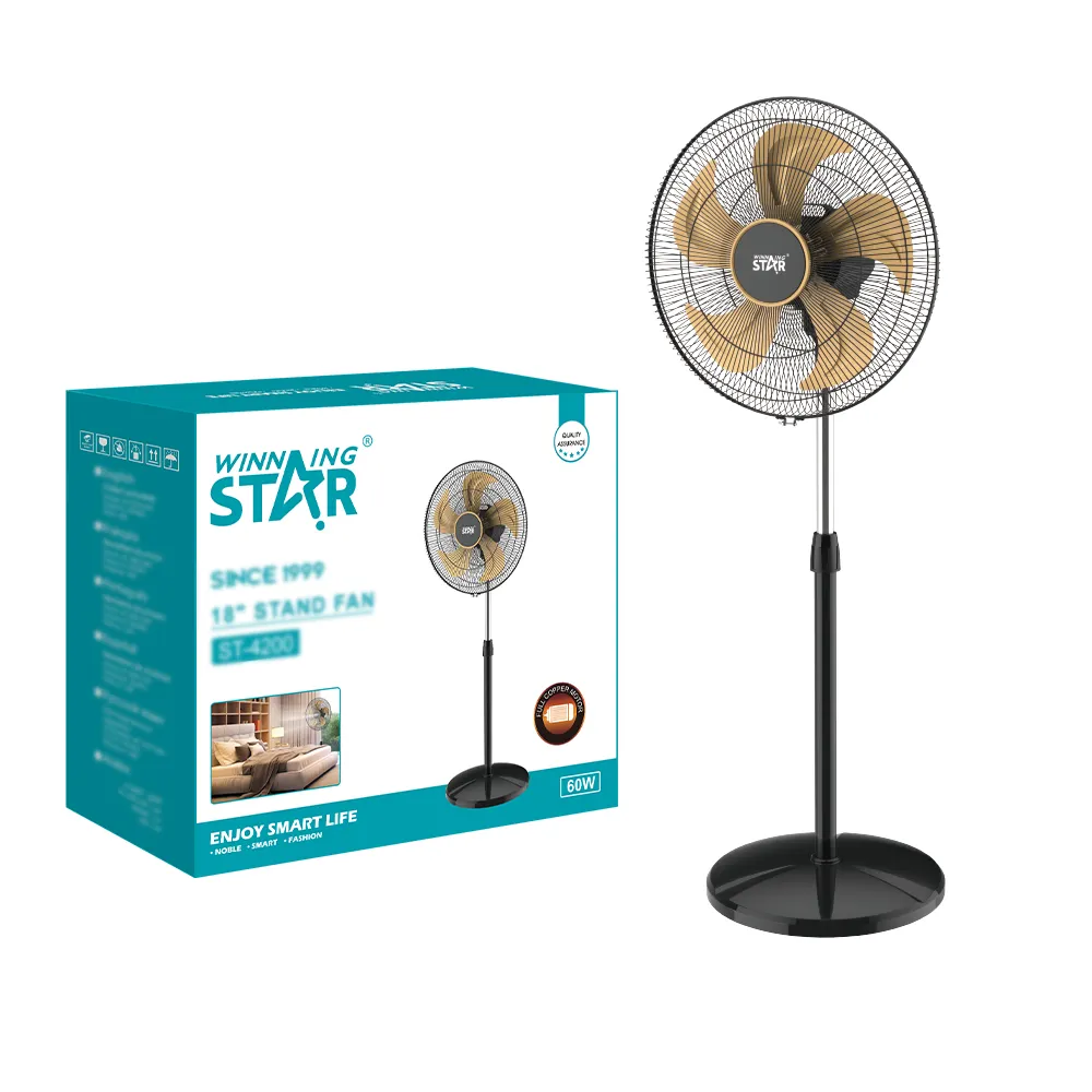 WINNING STAR-Ventilador eléctrico de pie moderno para suelo exterior, 60W, 18 pulgadas, 60W, 18 pulgadas, para uso doméstico, de alta calidad