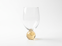 Verre à vin en cristal jaune clair Raymond, base en forme de bulle, tulipe, 540 ml, gobelet pressé à la main, cadeau