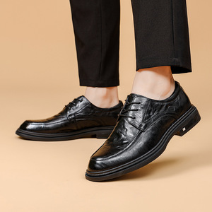 2026 Summer First Layer Cowhide Men's Leather Shoes Breathable Business Formal Shoes Hand Grained Casual Leather Shoes for Men - Product Image 2